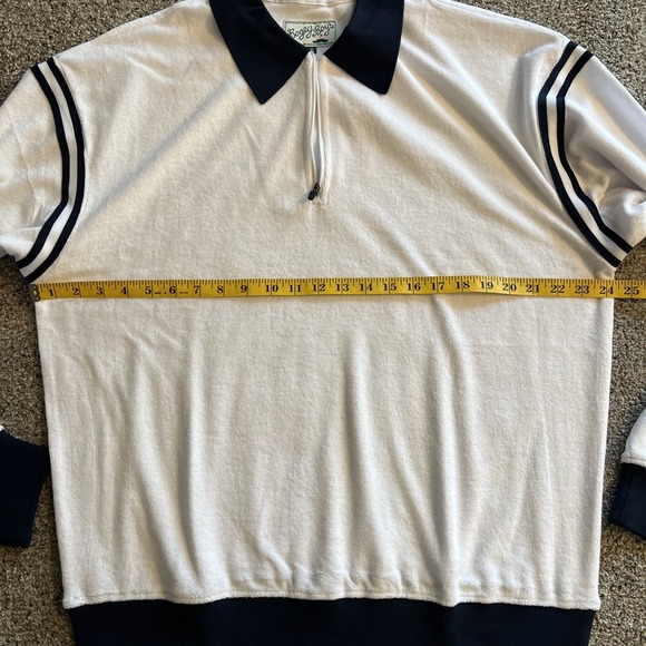 Bogey Boys Sweater Zip Terry Cloth Crewneck Men's Large White Golf Zip Retro - Picture 5 of 7